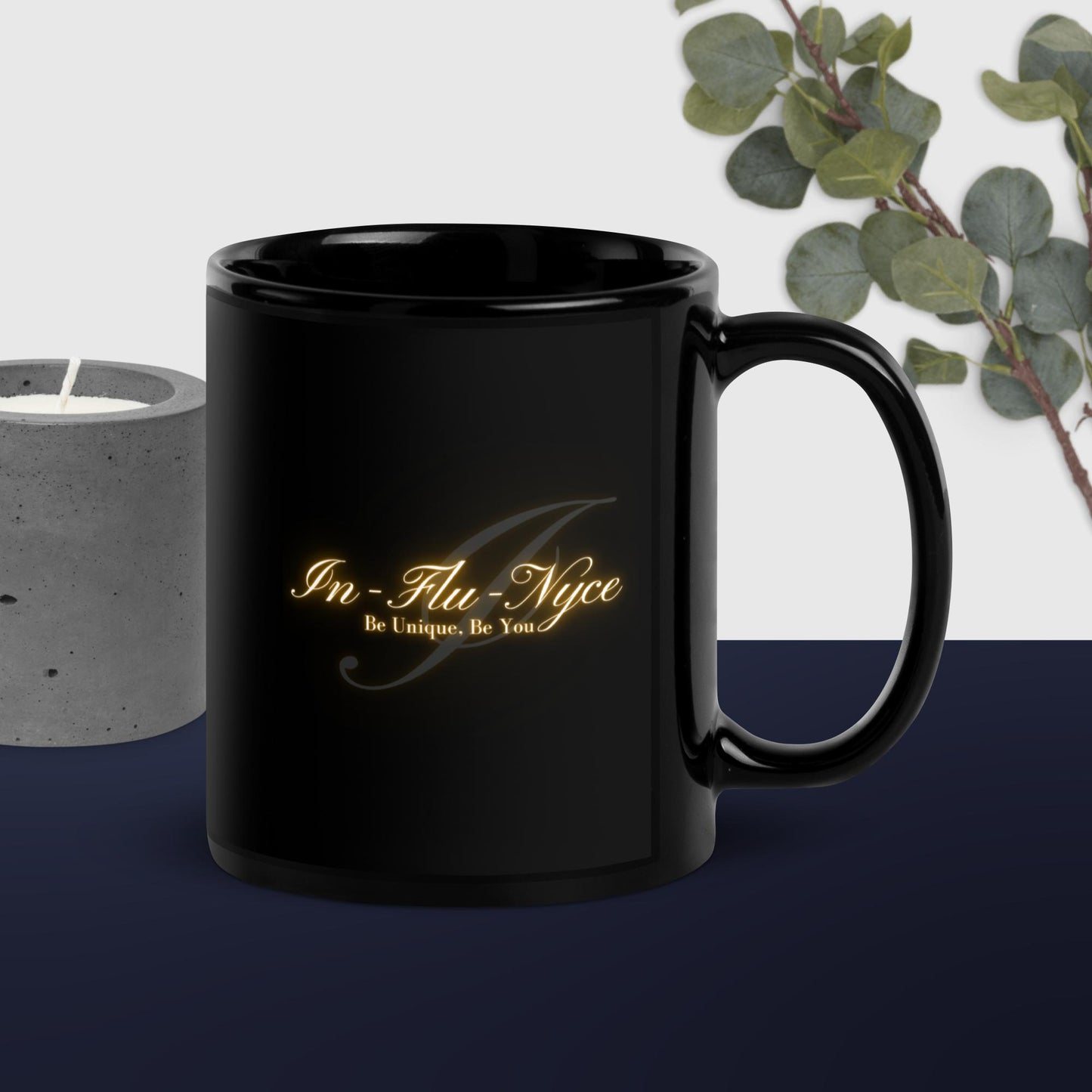 In-Flu-Nyce Black Glossy Mug